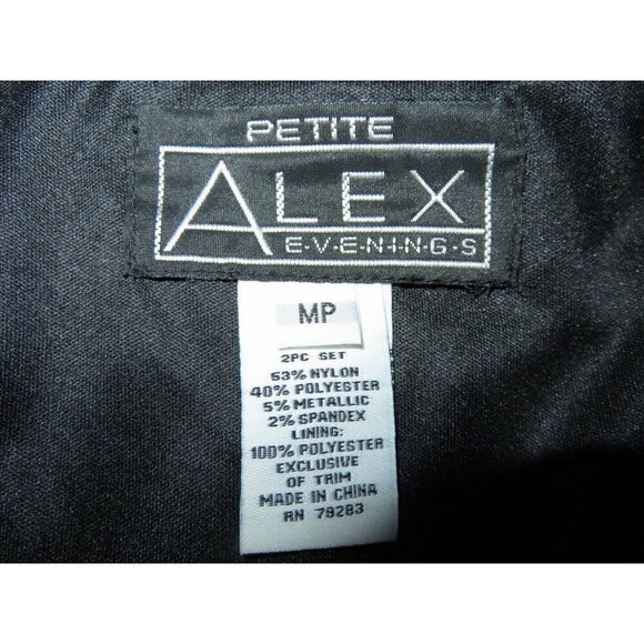 Alex Evenings Embellished Sequined Black & White Chevron Cocktail Shell & Jacket - Picture 7 of 7